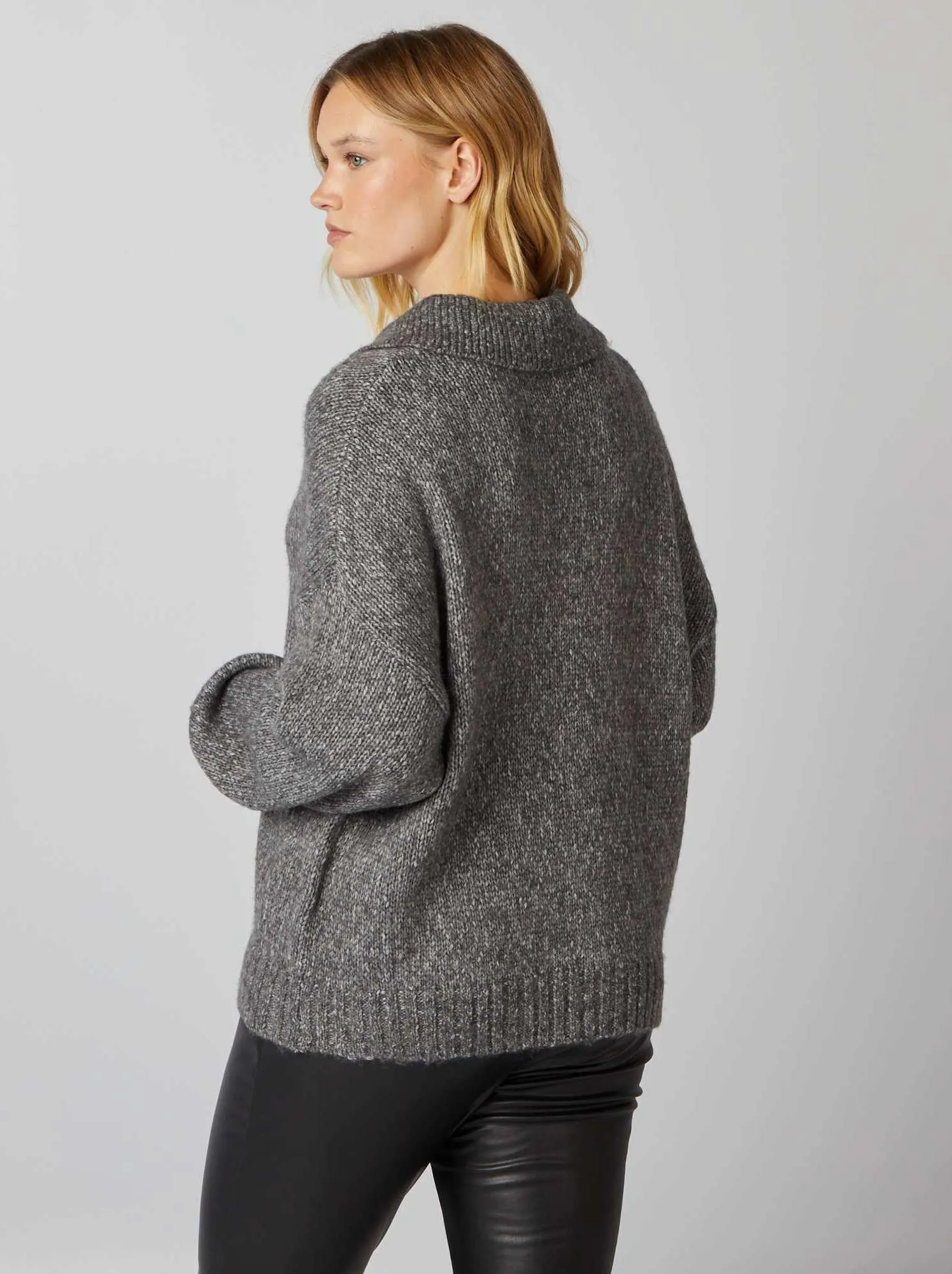 Pullover a maglia spessa - GRIGIO