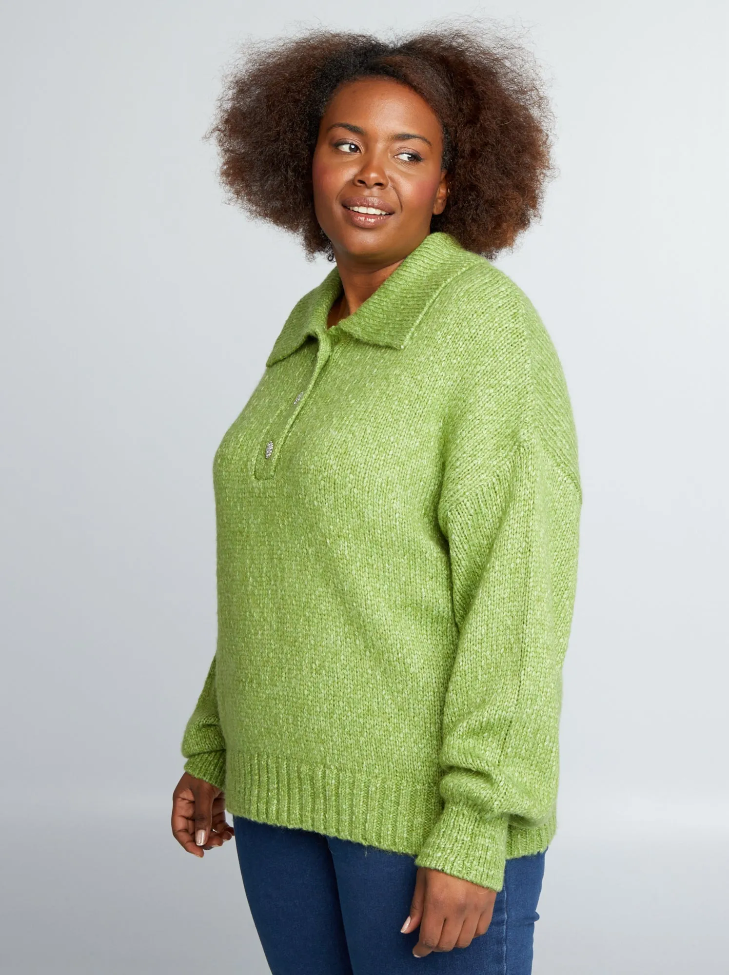 Pullover a maglia spessa - VERDE