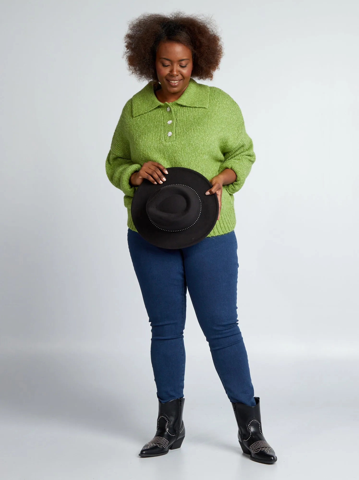 Pullover a maglia spessa - VERDE