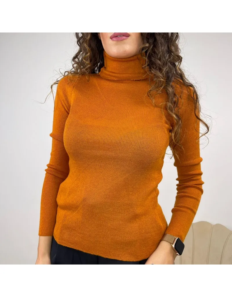 PULLOVER IN FILO DOLCEVITA RUGGINE