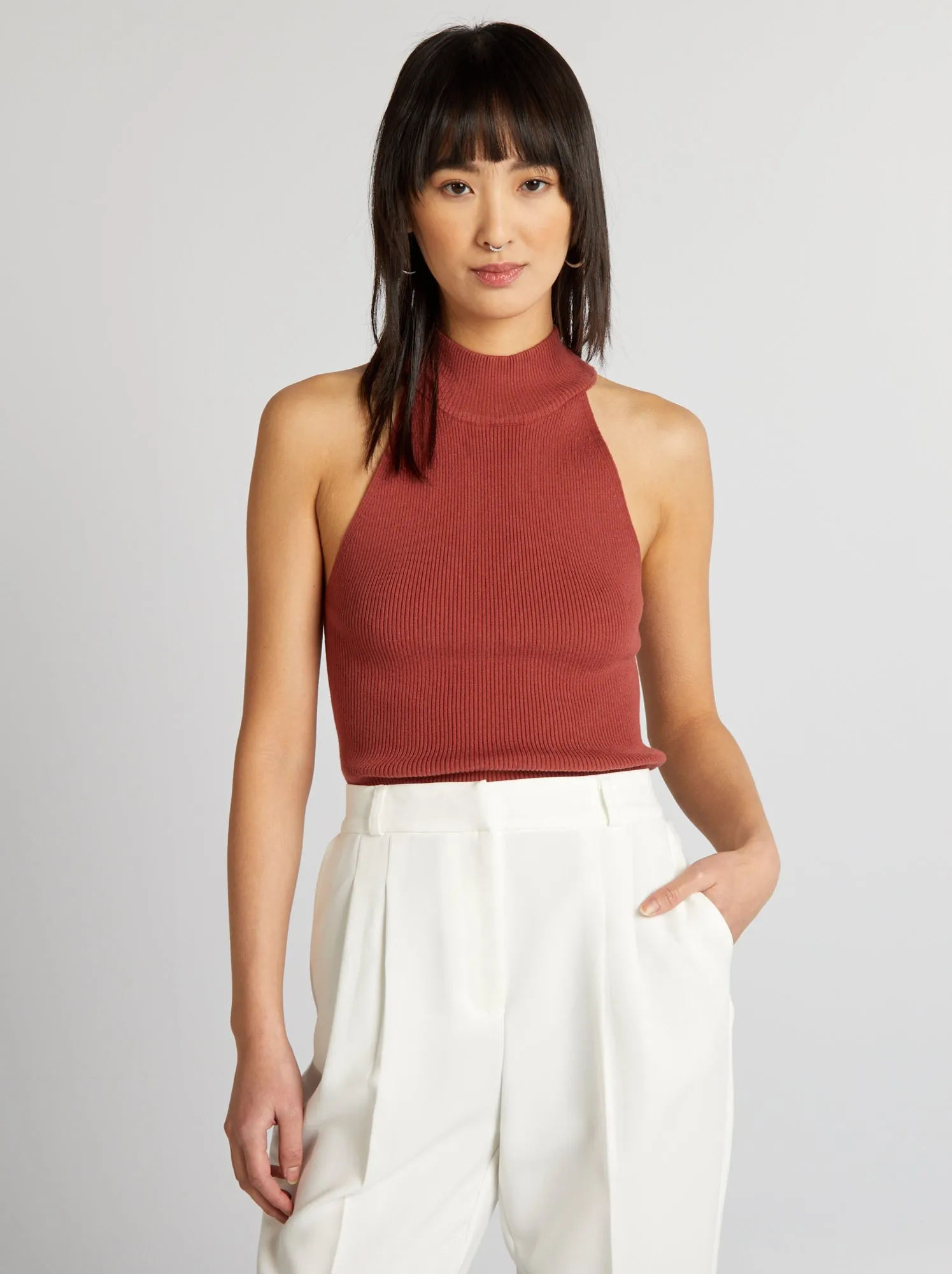 Pullover senza maniche - ROSSO