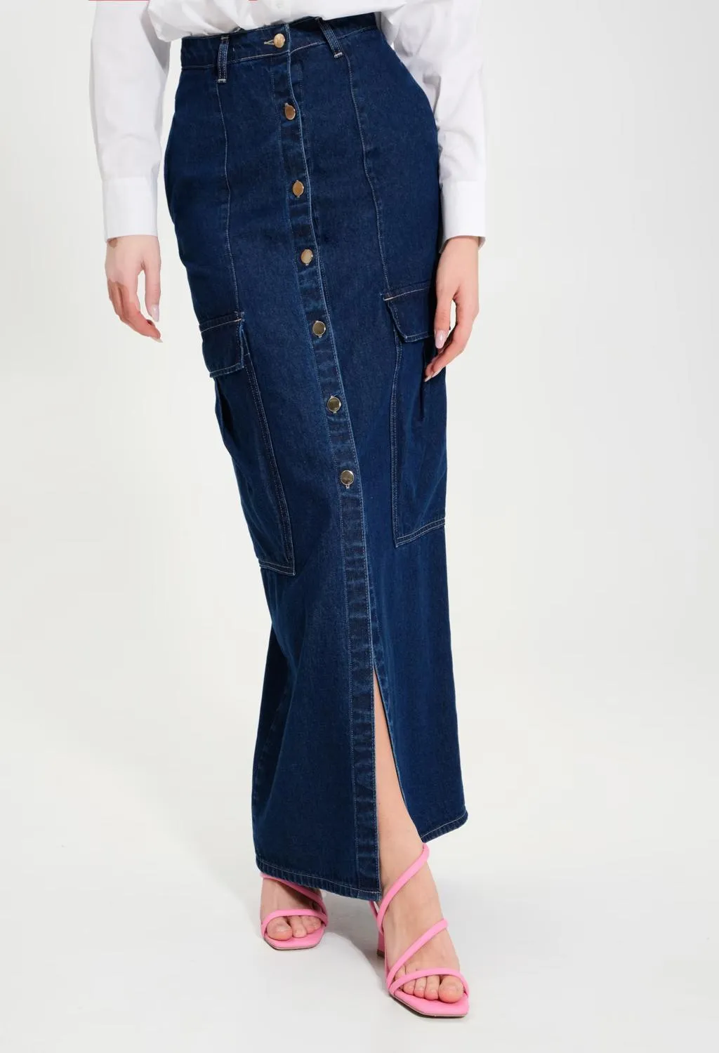 rinascimento  gonna lunga in denim