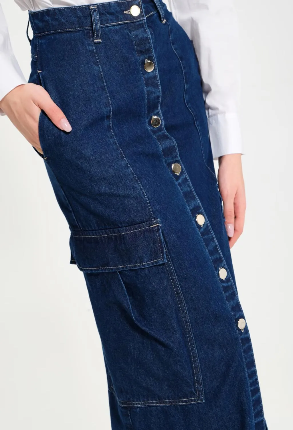 rinascimento  gonna lunga in denim