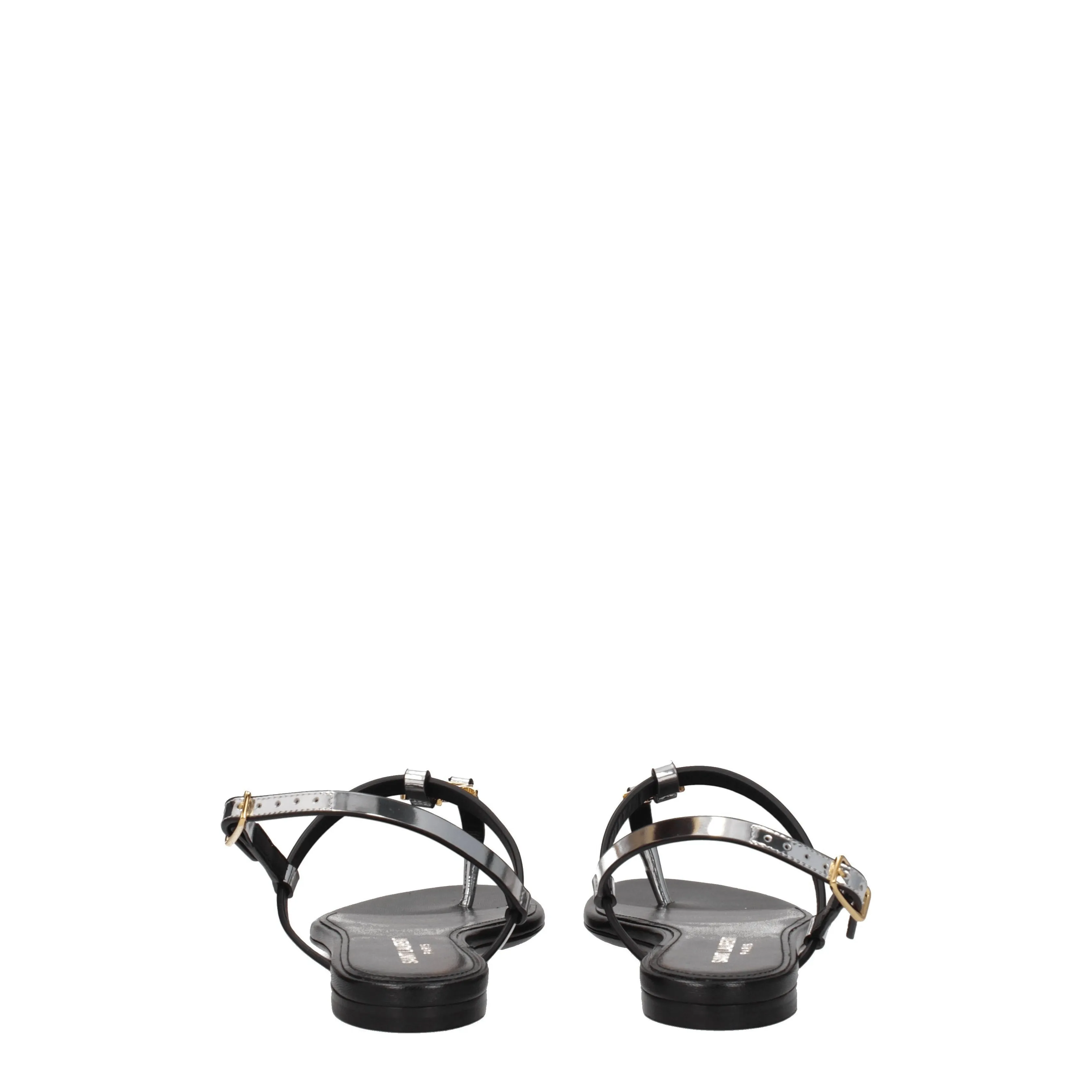 Saint Laurent Infradito Cassandra Donna Pelle Argento