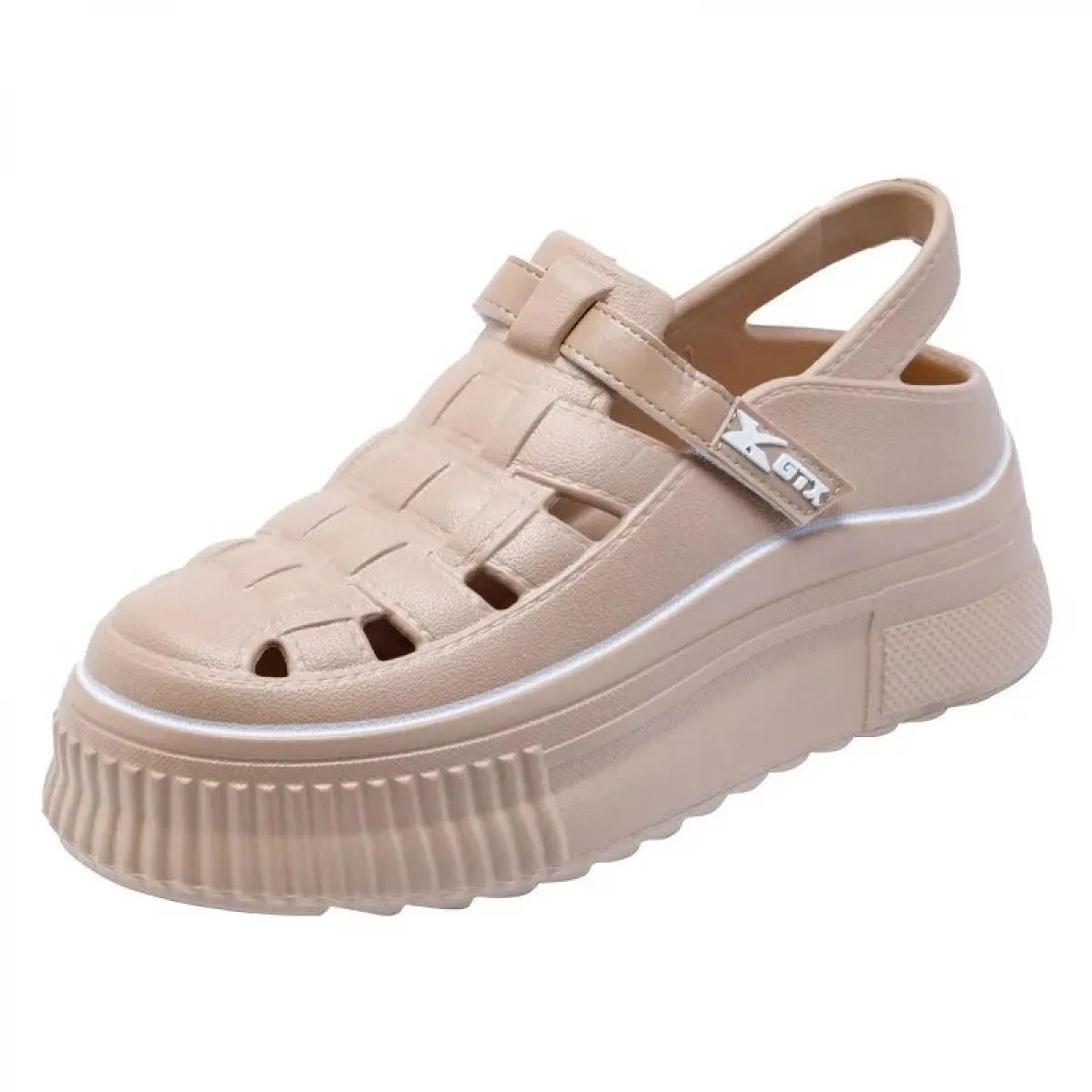 Sandali da donna Eva 2024 Nuovi sandali romani Gabbia di maiale intrecciata rossa Scarpe con suola spessa Interno rialzato da do