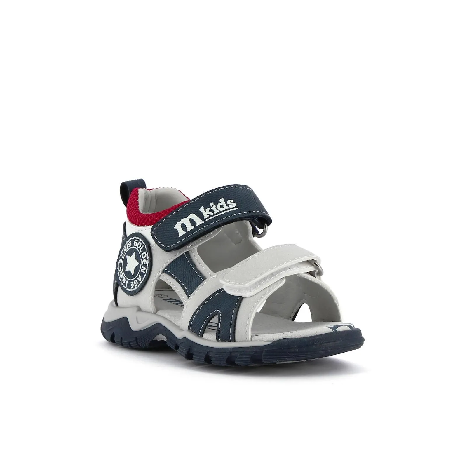 Sandali grigi sportivi con strappi e logo