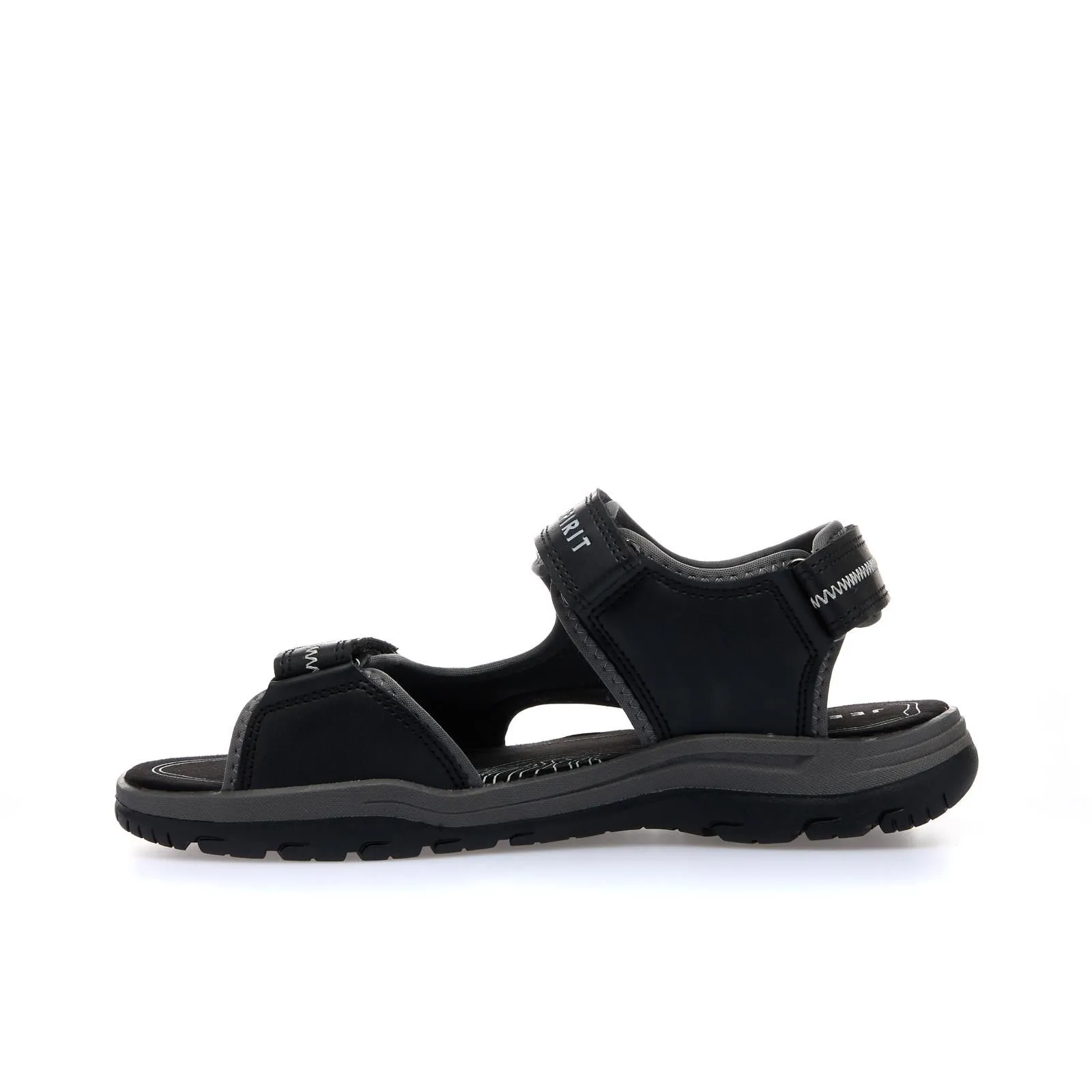 Sandali sportivi neri con velcro e suola in gomma