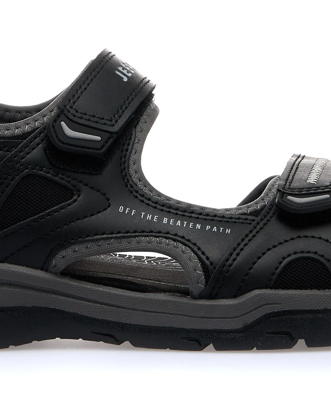 Sandali sportivi neri con velcro e suola in gomma