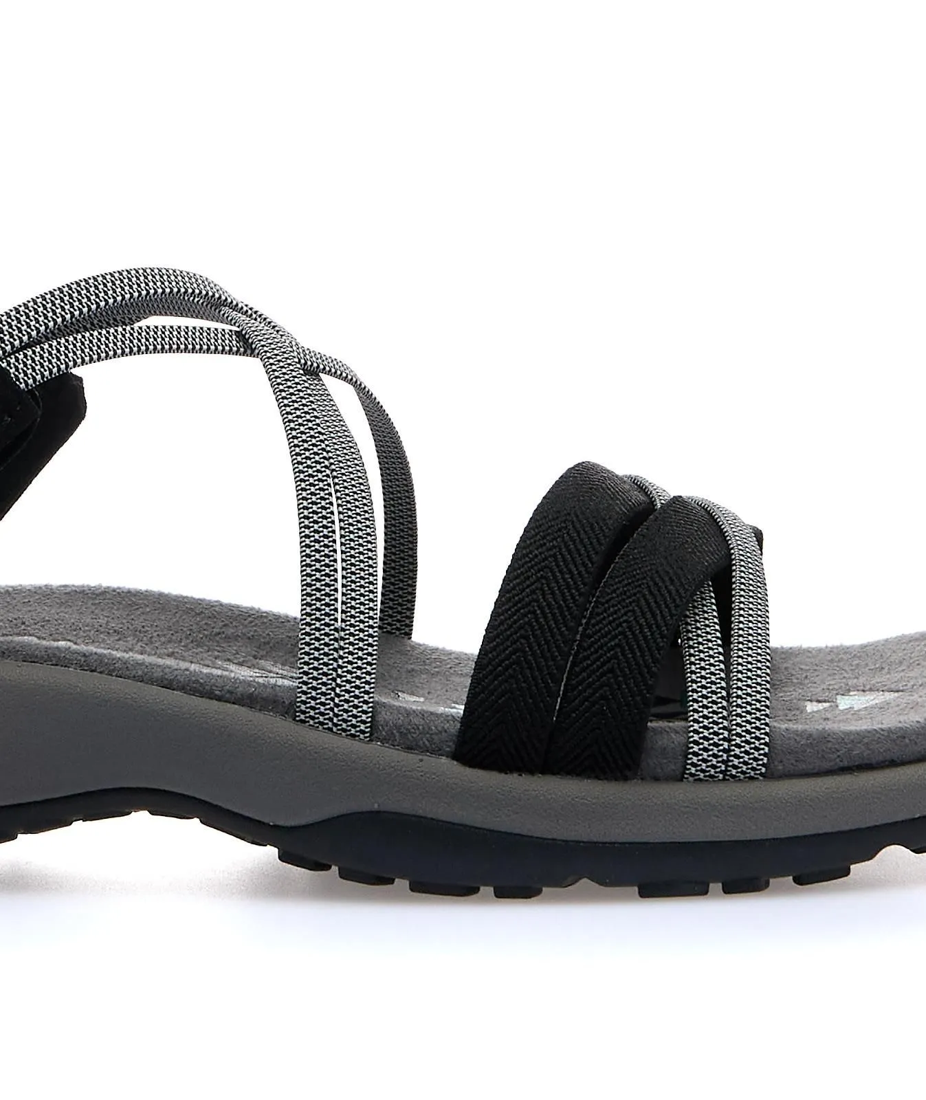 Sandali sportivi neri da donna con cinturini elasticizzati