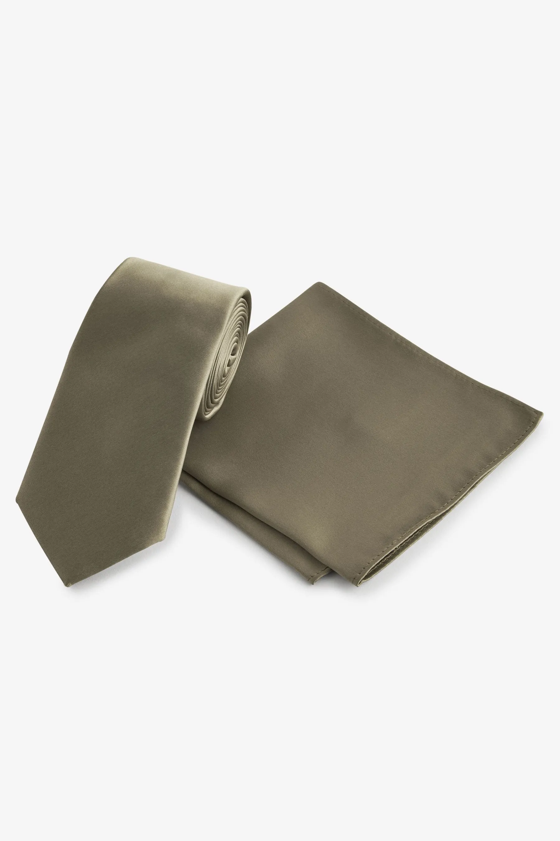 Satin cravatta e fazzoletto da taschino