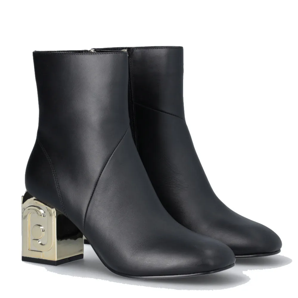 Scarpe Donna LIU JO Sara 01 Stivaletti in Pelle Nera con Tacco