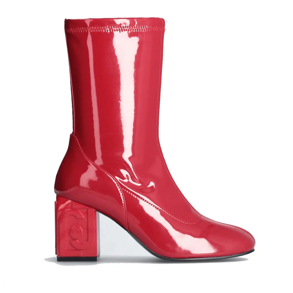Scarpe Donna LIU JO Sara 02 Stivaletti in Vernice Stretch colore Rosso