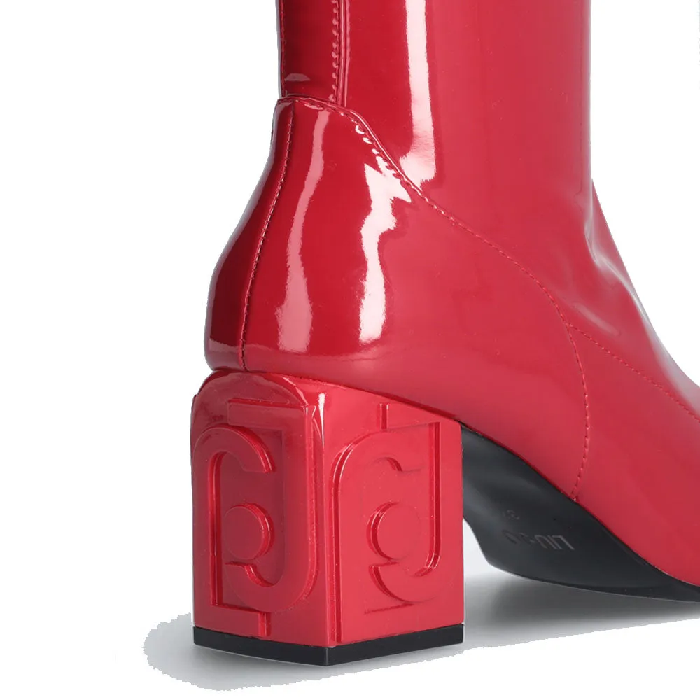 Scarpe Donna LIU JO Sara 02 Stivaletti in Vernice Stretch colore Rosso