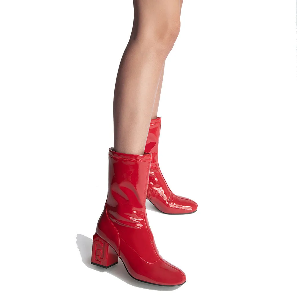 Scarpe Donna LIU JO Sara 02 Stivaletti in Vernice Stretch colore Rosso