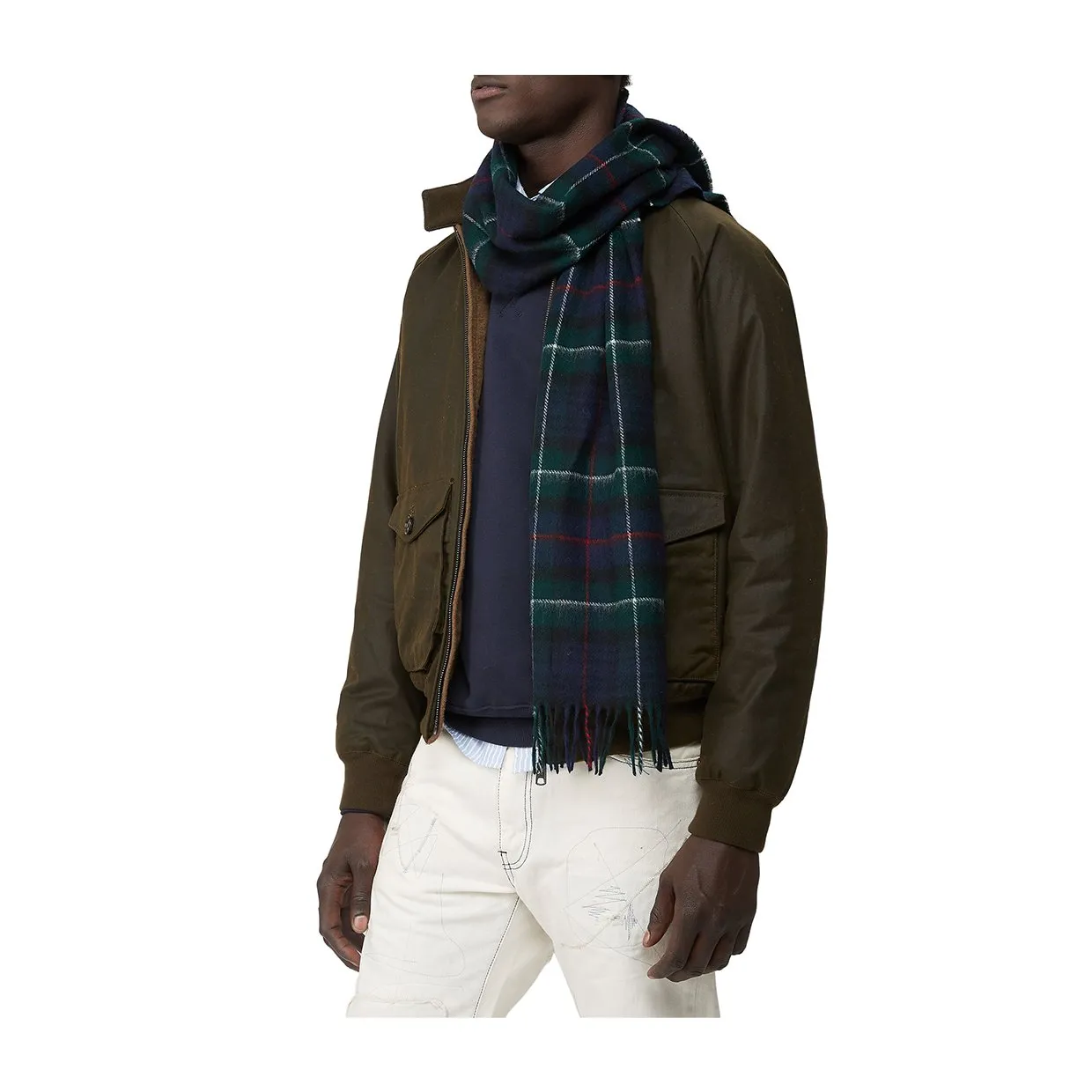 Sciarpa Baracuta Check Wool Blu / Verde
