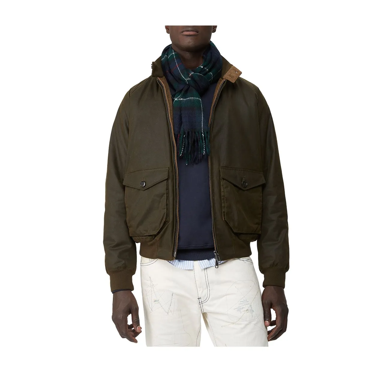 Sciarpa Baracuta Check Wool Blu / Verde