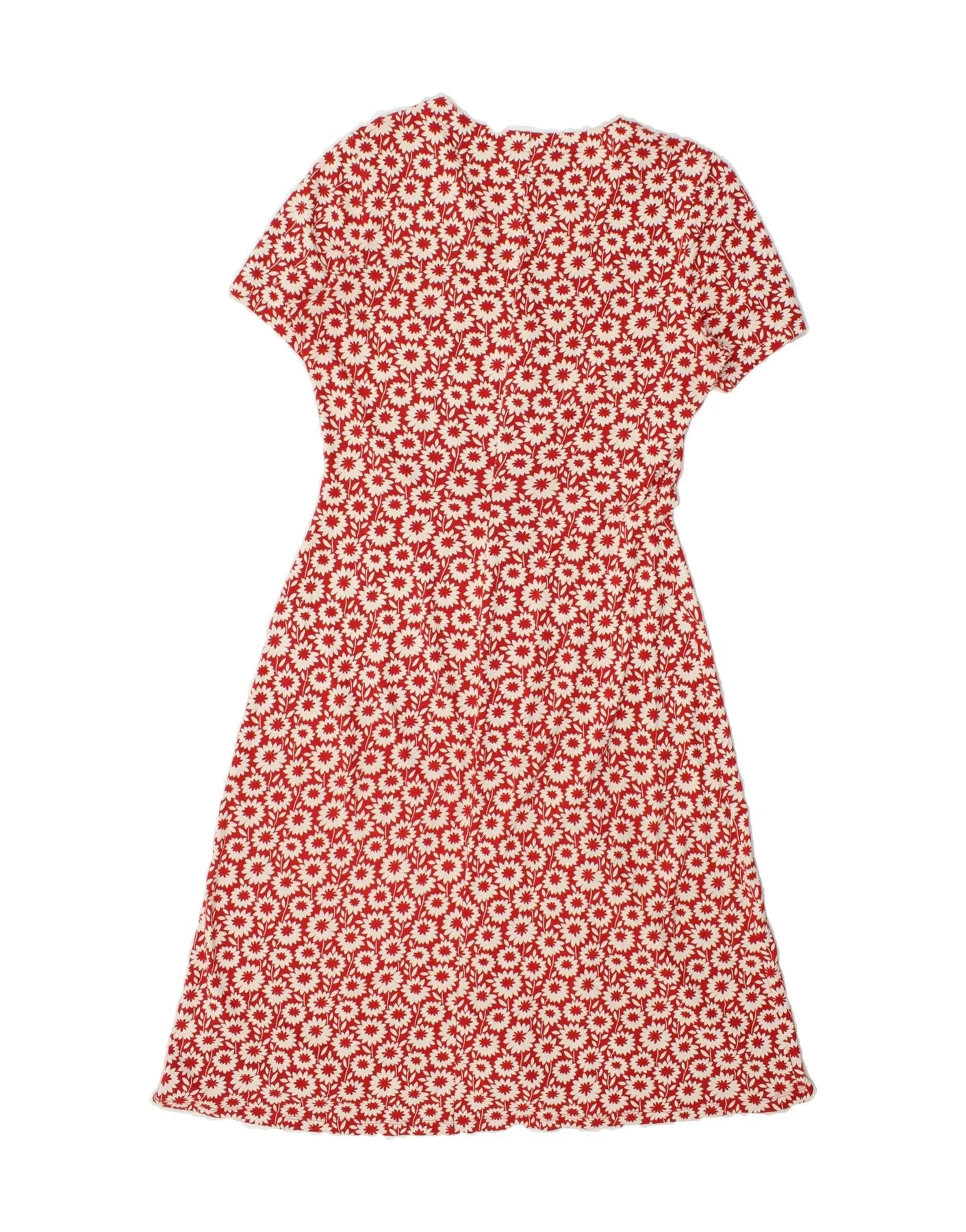 SEASALT CORNWALL Womens Short Sleeves Shirt Dress UK 12 Medium Red Floral