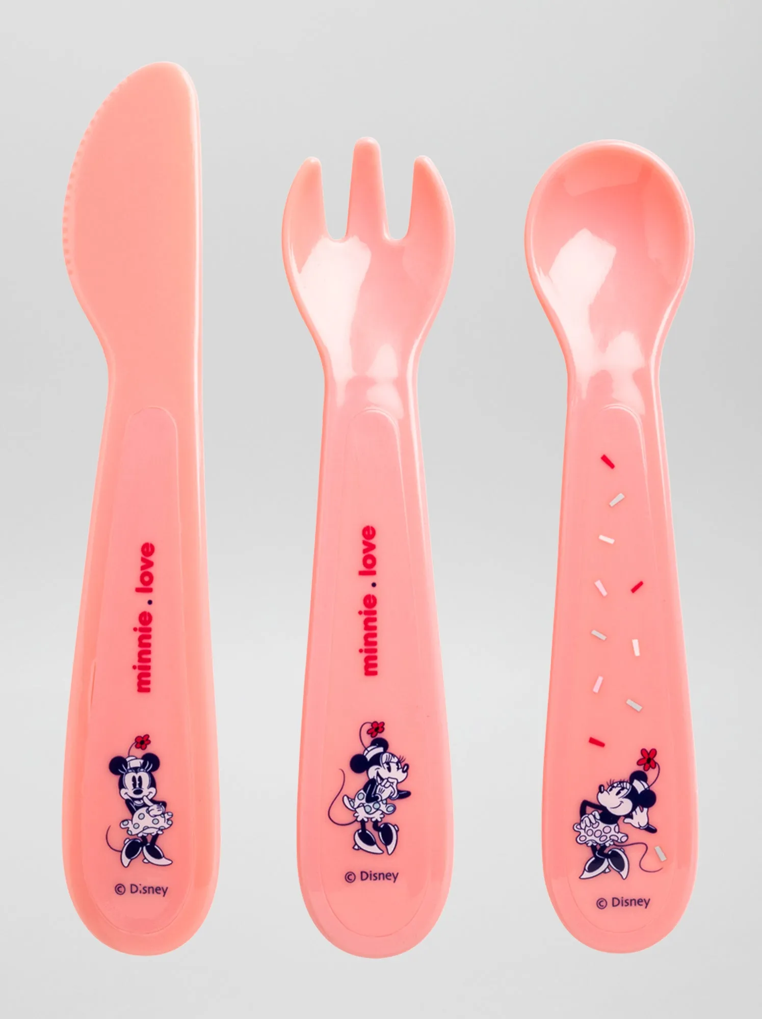 Set di 3 posate 'Minnie' - ROSA
