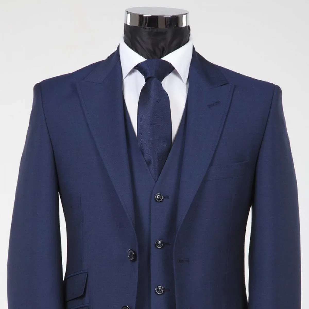 Smoking da sposo blu navy per uomo 3 pezzi slim fit uomo abiti con risvolto a punta giacca formale personalizzata per costume ma