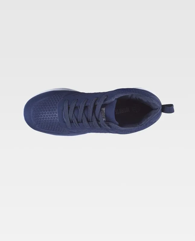 Sneaker con suola in rilievo EVA in bianco navy