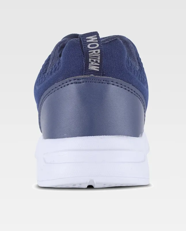 Sneaker con suola in rilievo EVA in bianco navy