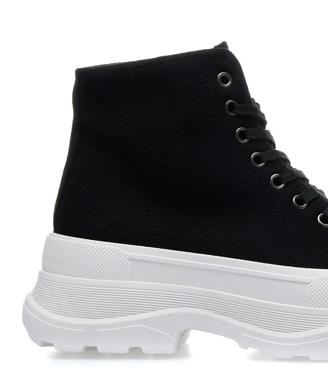 Sneakers alte nere in tela con maxi suola