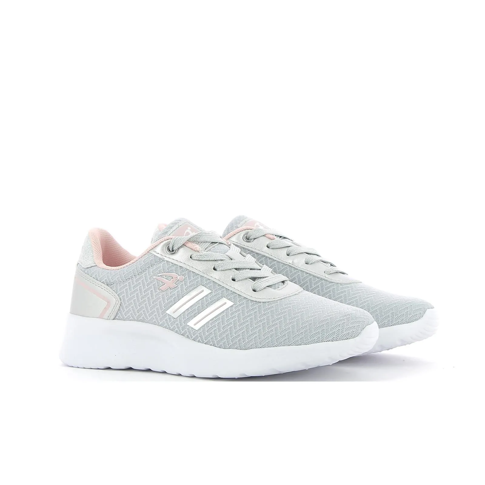 Sneakers grigie donna da running con lacci