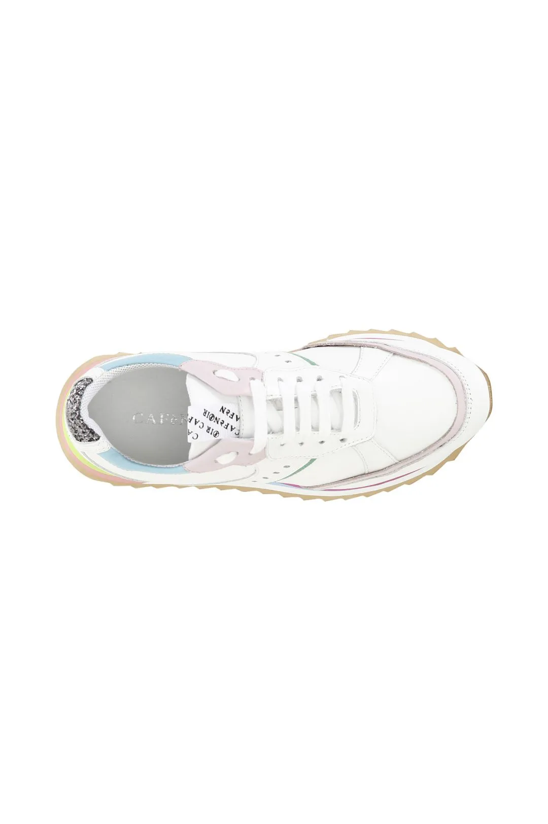 sneakers in pelle multicolore con suola running multi bianco
