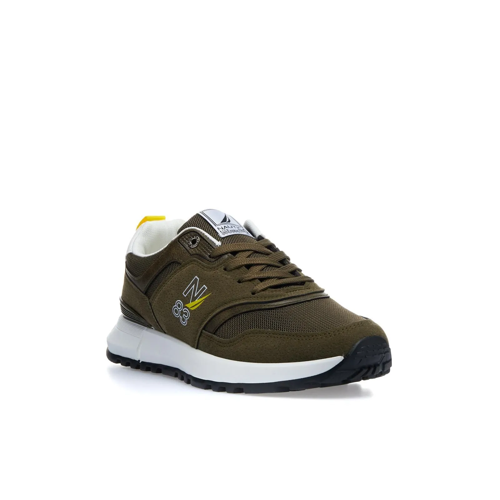Sneakers marroni con logo e maxi suola