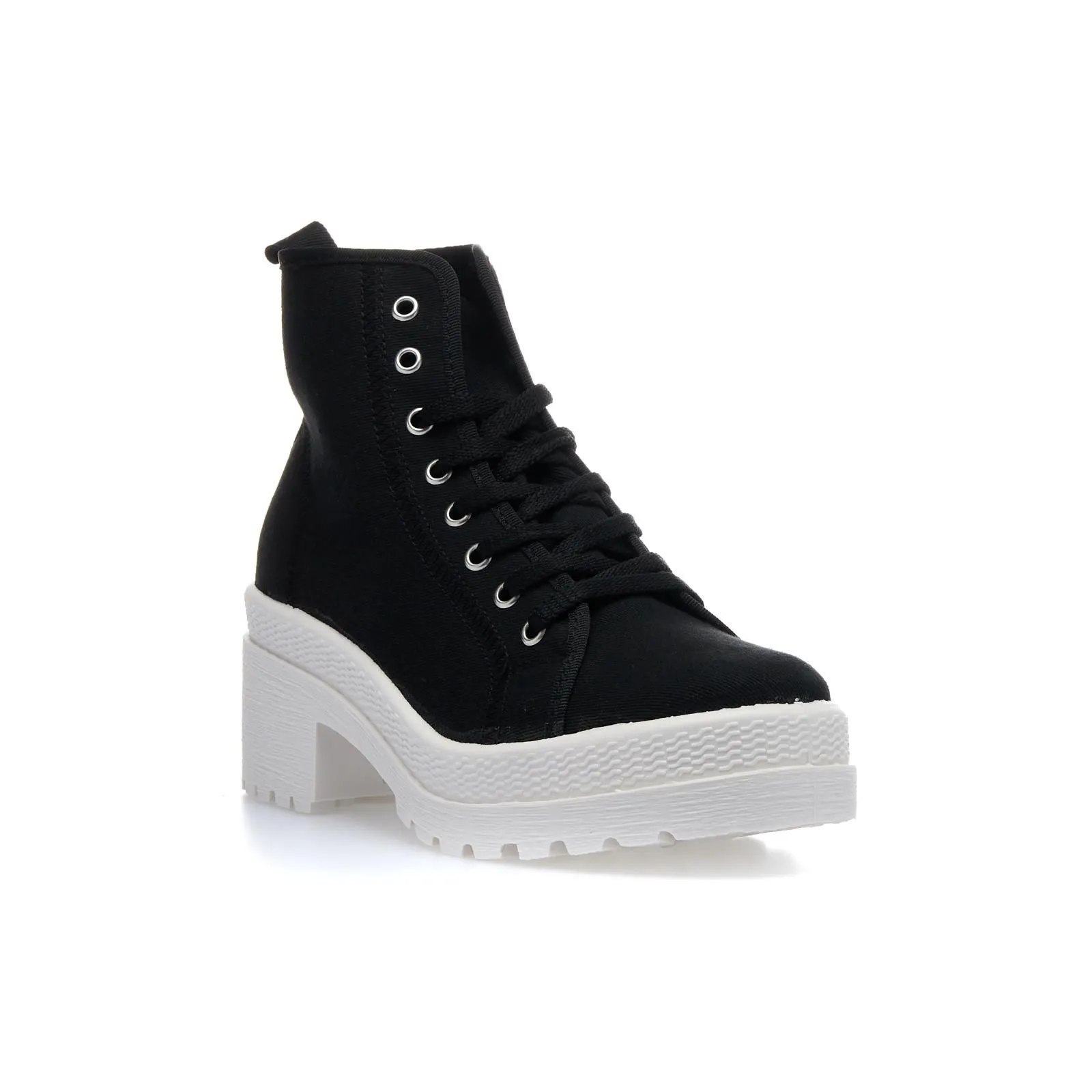 Sneakers nere tessuto con maxi suola