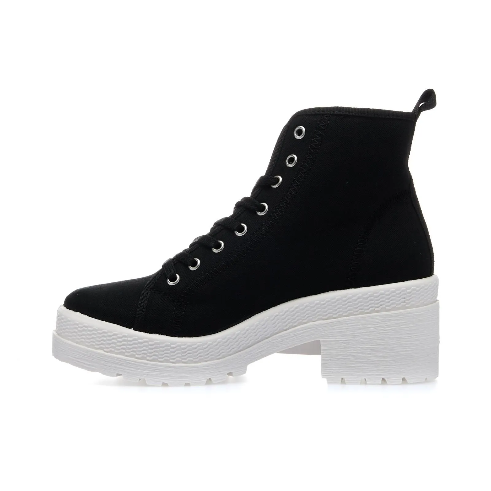 Sneakers nere tessuto con maxi suola