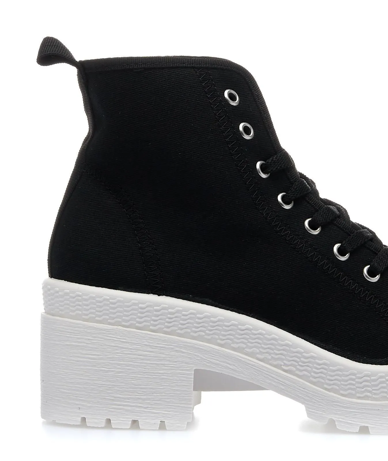 Sneakers nere tessuto con maxi suola