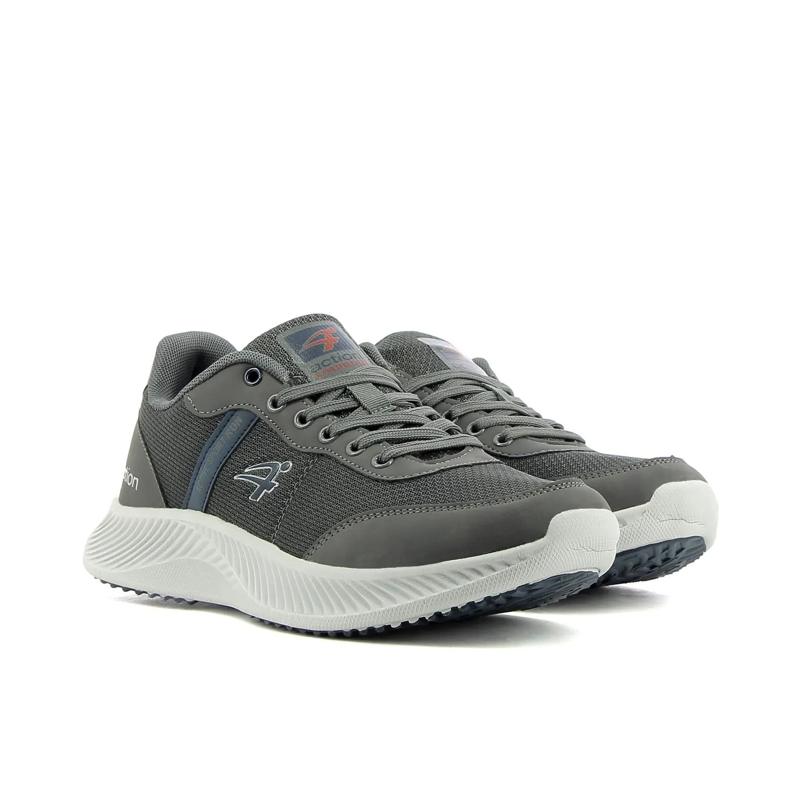 Sneakers uomo da running grigie in tessuto