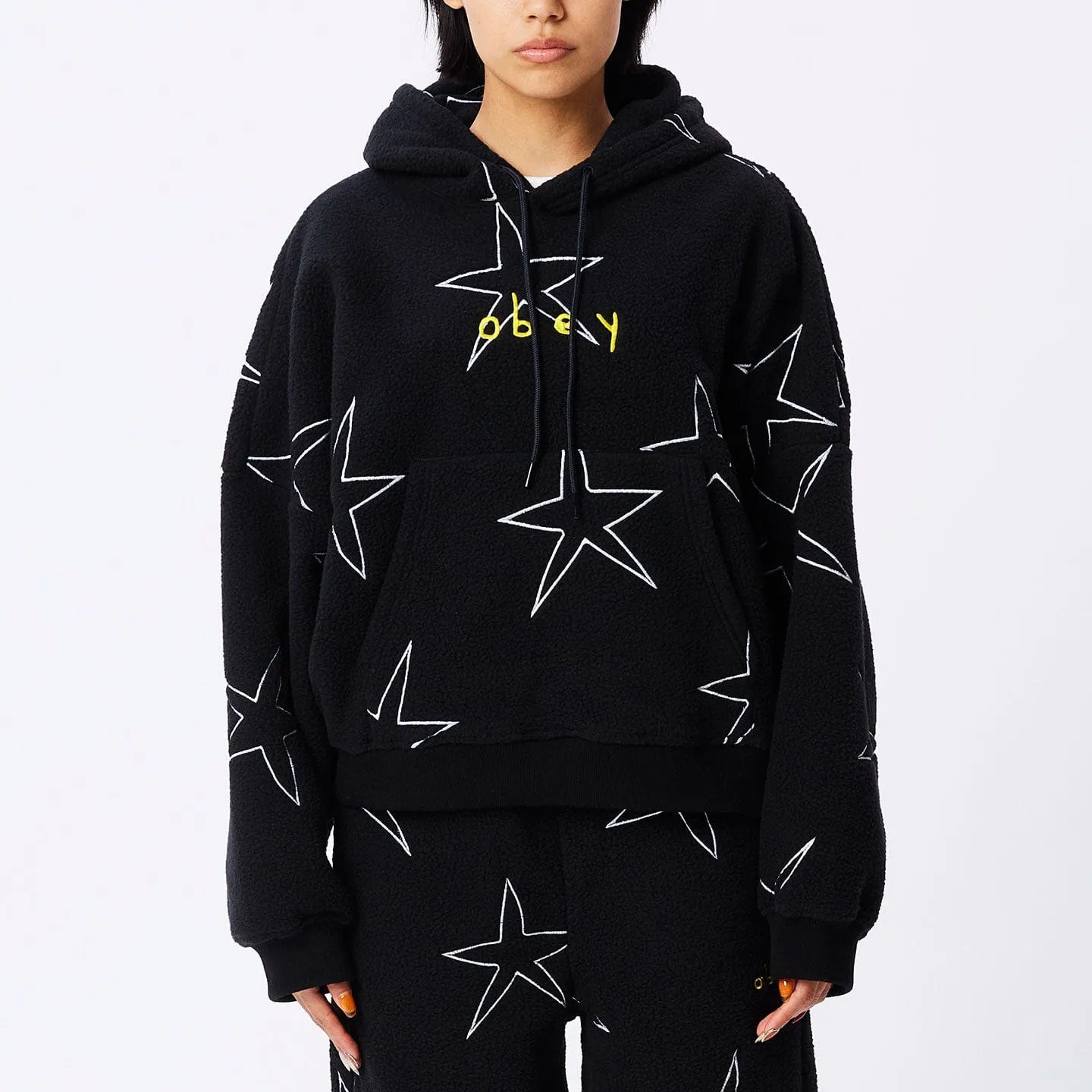 STARGAZE HOOD SPECIALTY FLEECE - BLACK