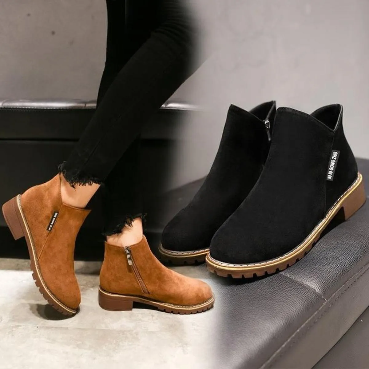 Stivaletti da moto Botas Scarpe con cerniera Stivali da donna Stivali da donna Stivali nuovi