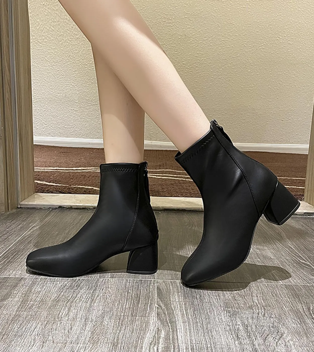 Stivaletti Tacchi alti Scarpe con tacco Stivali Mart Stivali da donna Stivali corti in peluche