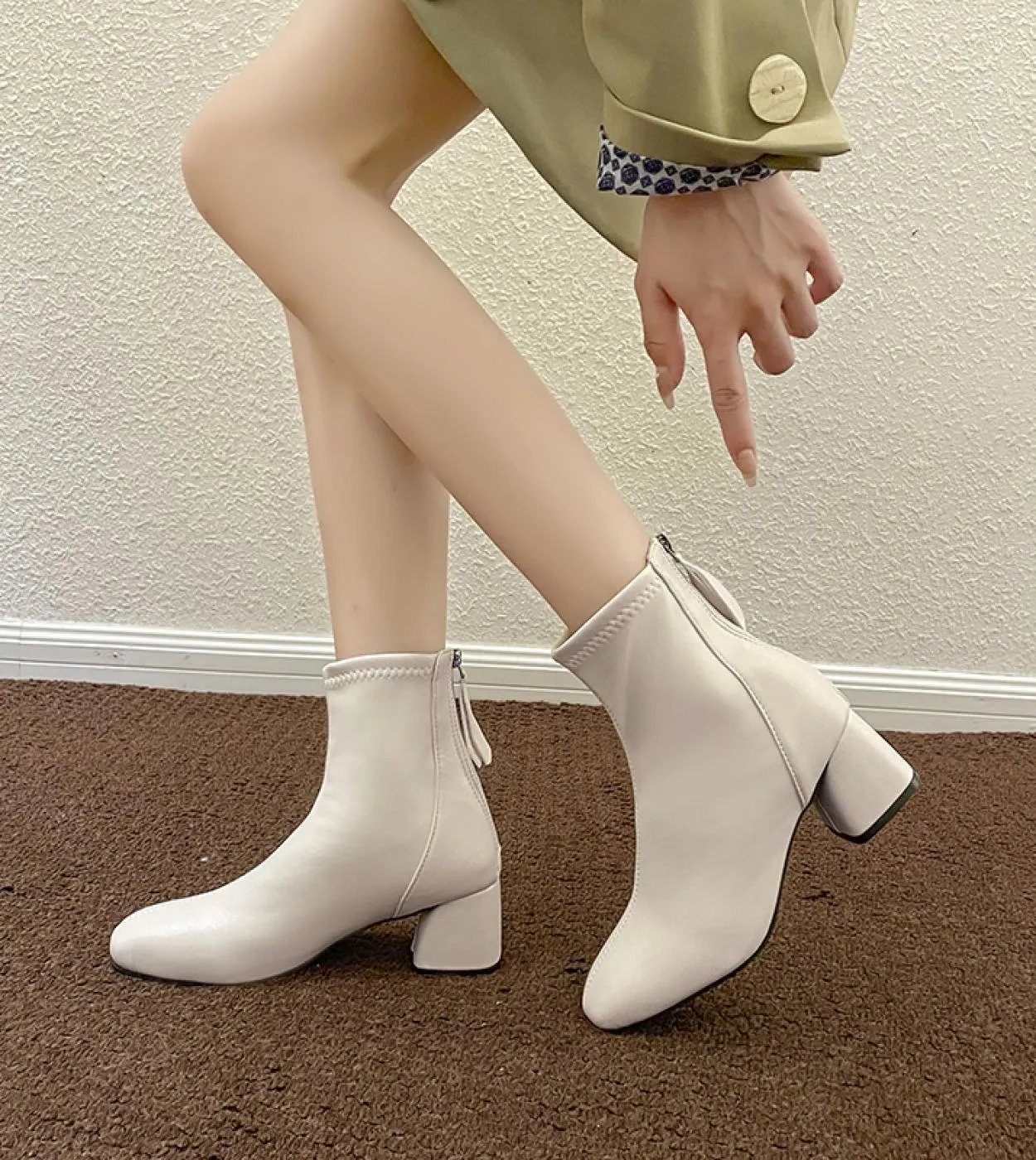 Stivaletti Tacchi alti Scarpe con tacco Stivali Mart Stivali da donna Stivali corti in peluche