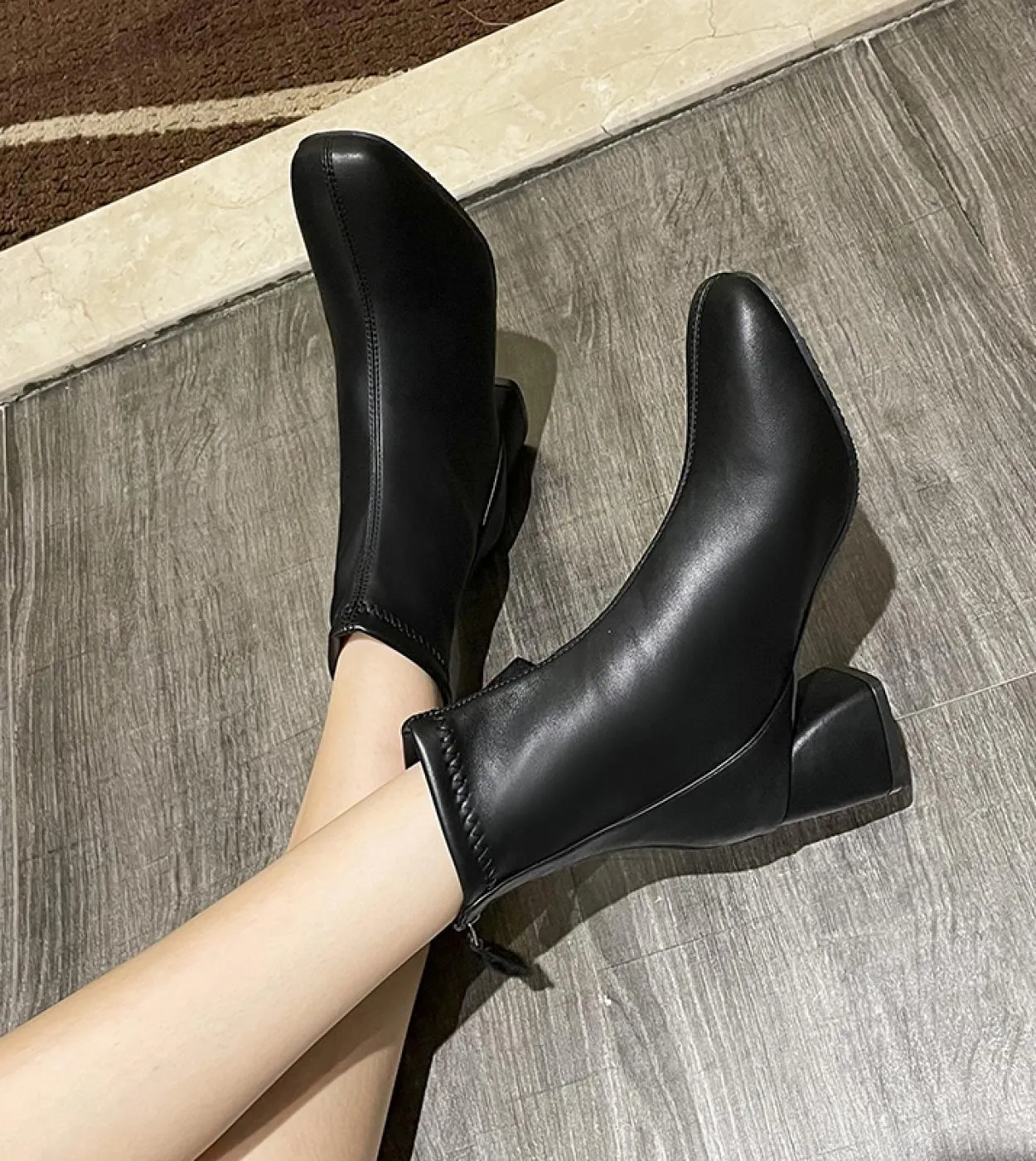 Stivaletti Tacchi alti Scarpe con tacco Stivali Mart Stivali da donna Stivali corti in peluche