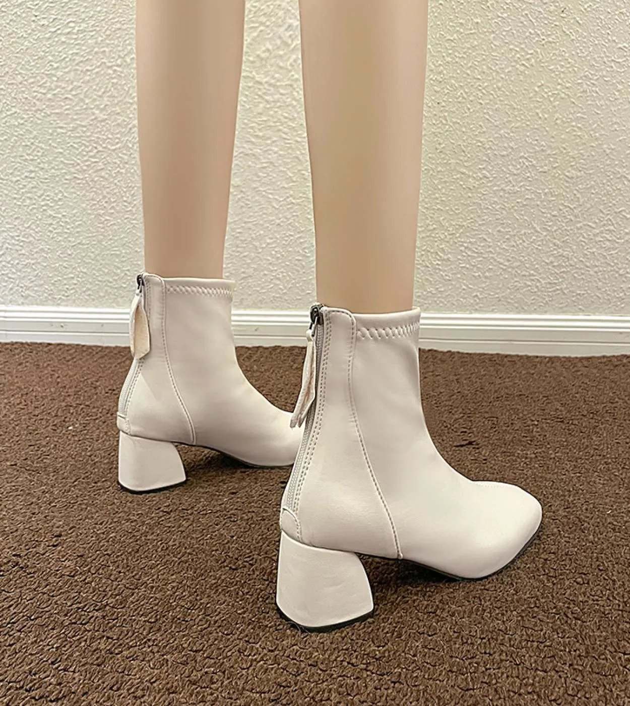 Stivaletti Tacchi alti Scarpe con tacco Stivali Mart Stivali da donna Stivali corti in peluche