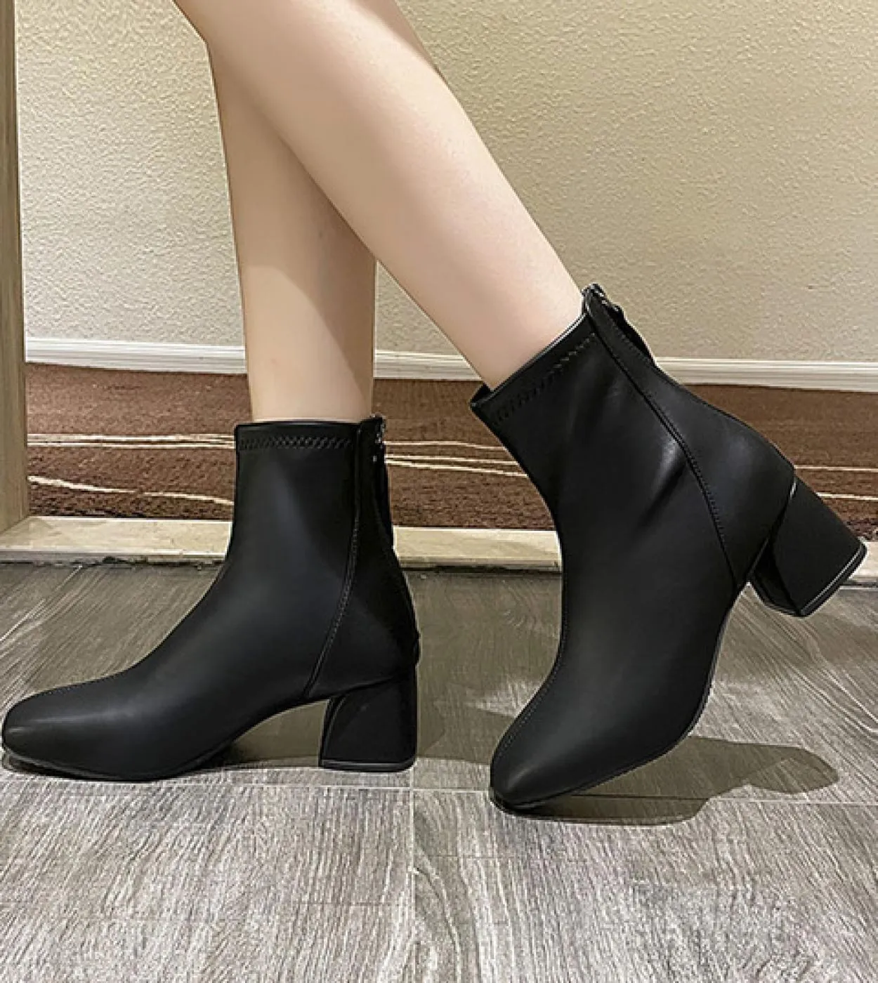 Stivaletti Tacchi alti Scarpe con tacco Stivali Mart Stivali da donna Stivali corti in peluche