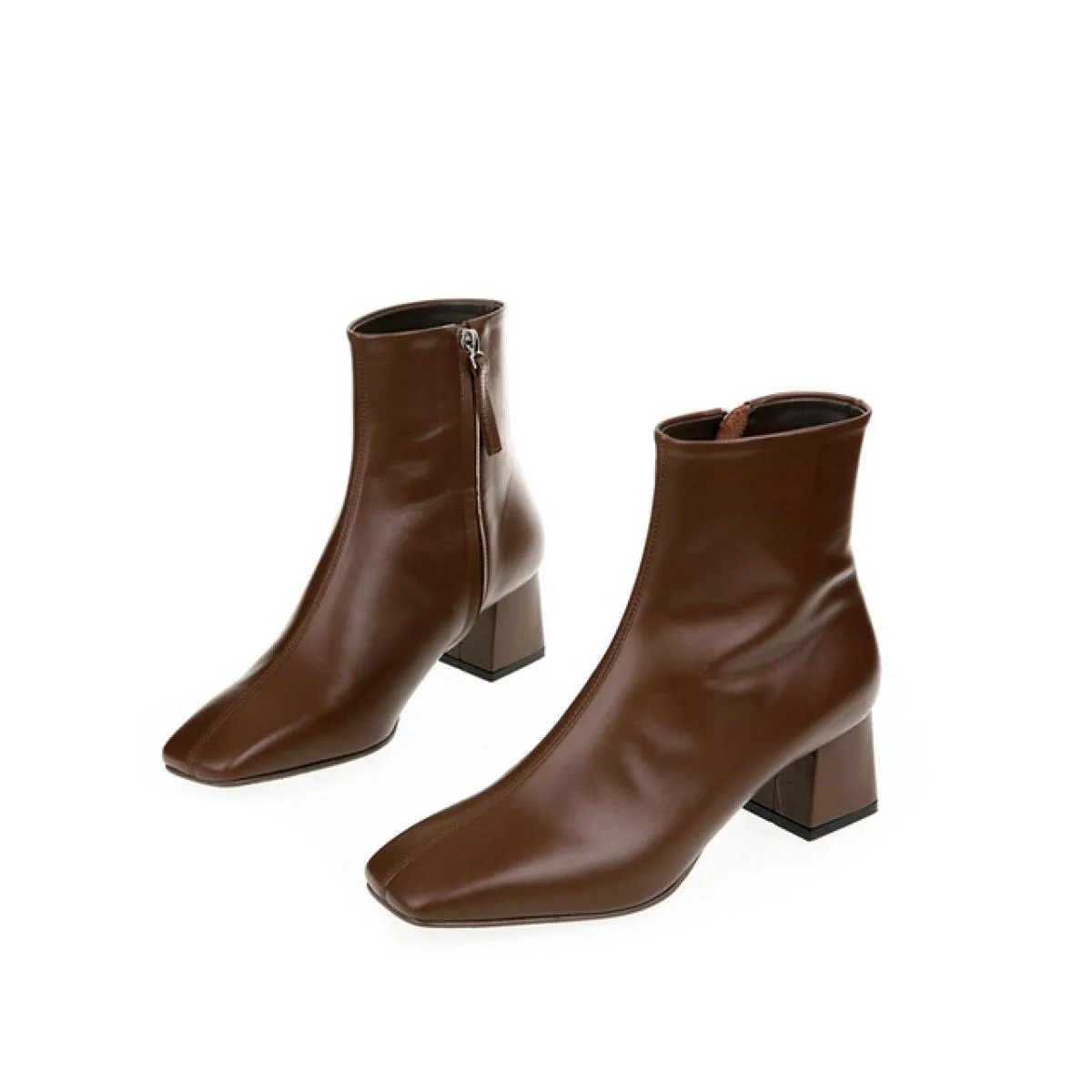 Stivali in pelle con punta quadrata Donna Stivaletti con punta quadrata Donna 2023 Nuovo autunno