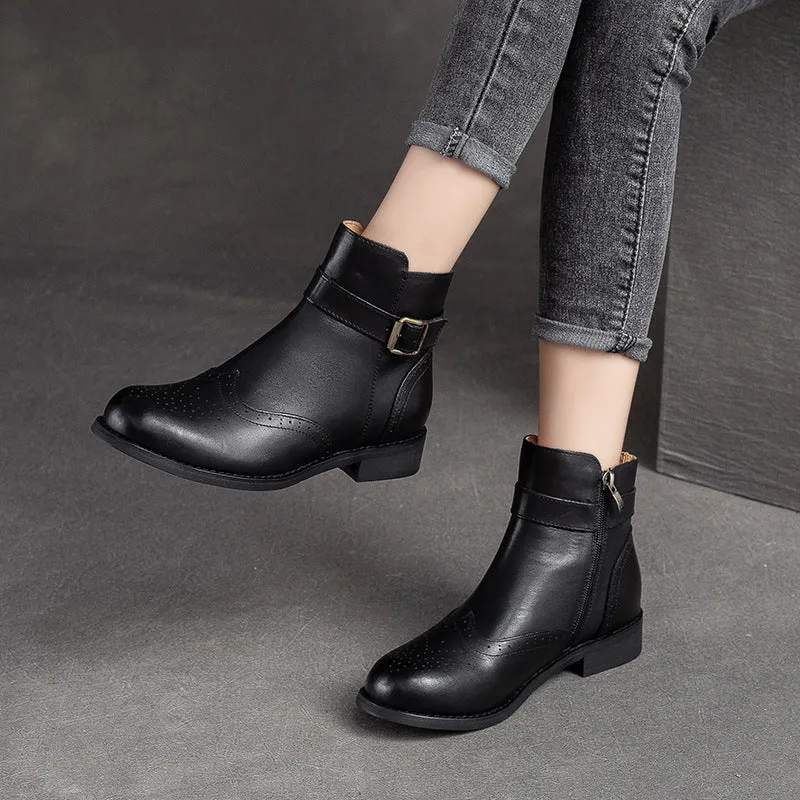 Stivali piatti classici in pelle patchwork da donna