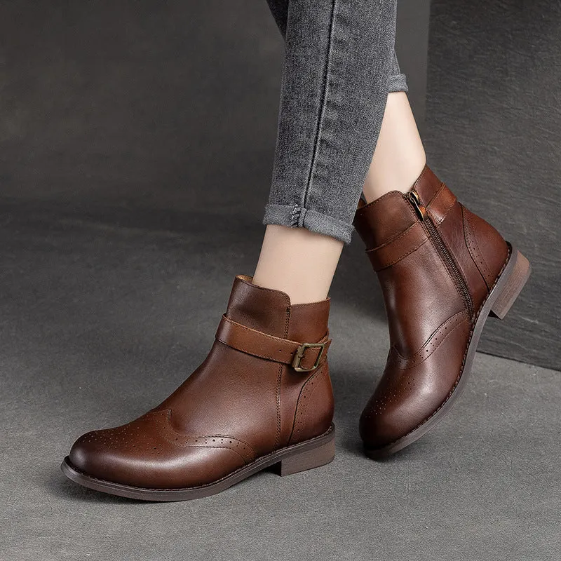 Stivali piatti classici in pelle patchwork da donna