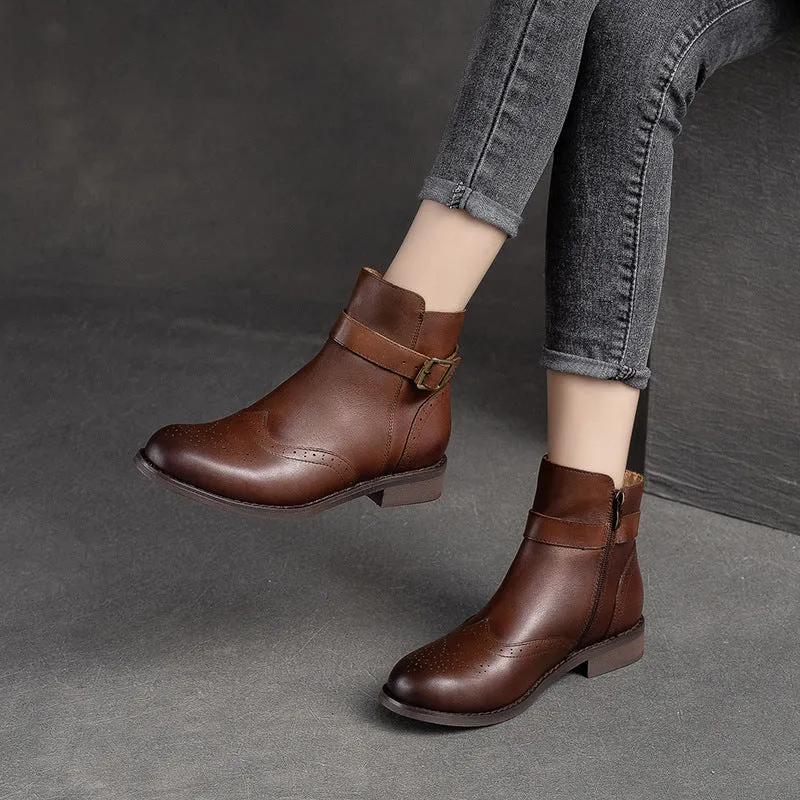Stivali piatti classici in pelle patchwork da donna