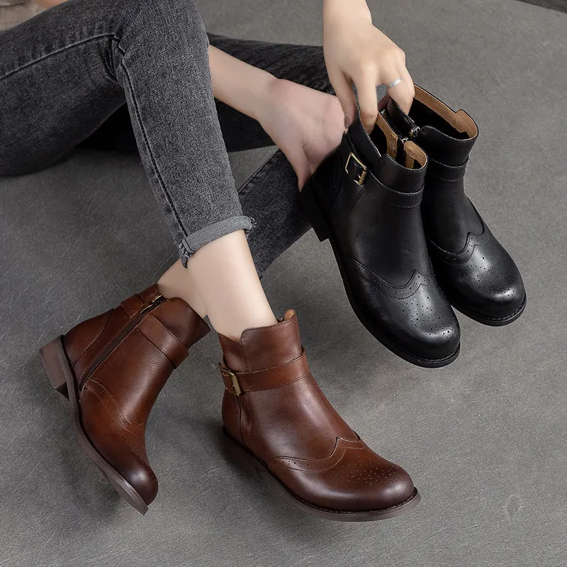 Stivali piatti classici in pelle patchwork da donna