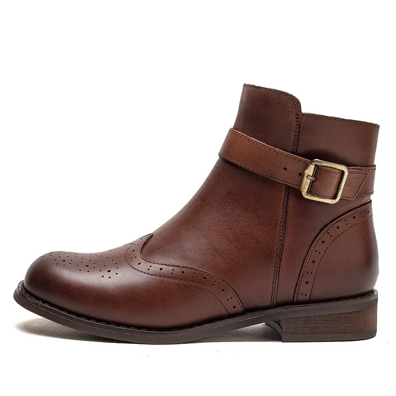 Stivali piatti classici in pelle patchwork da donna
