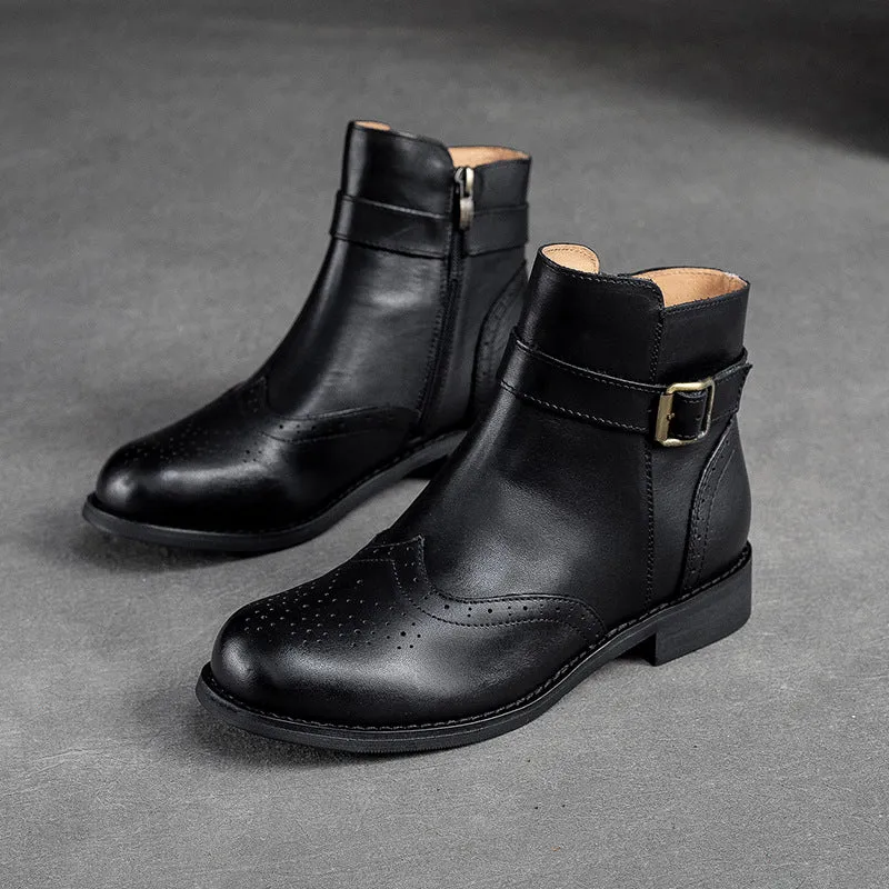 Stivali piatti classici in pelle patchwork da donna