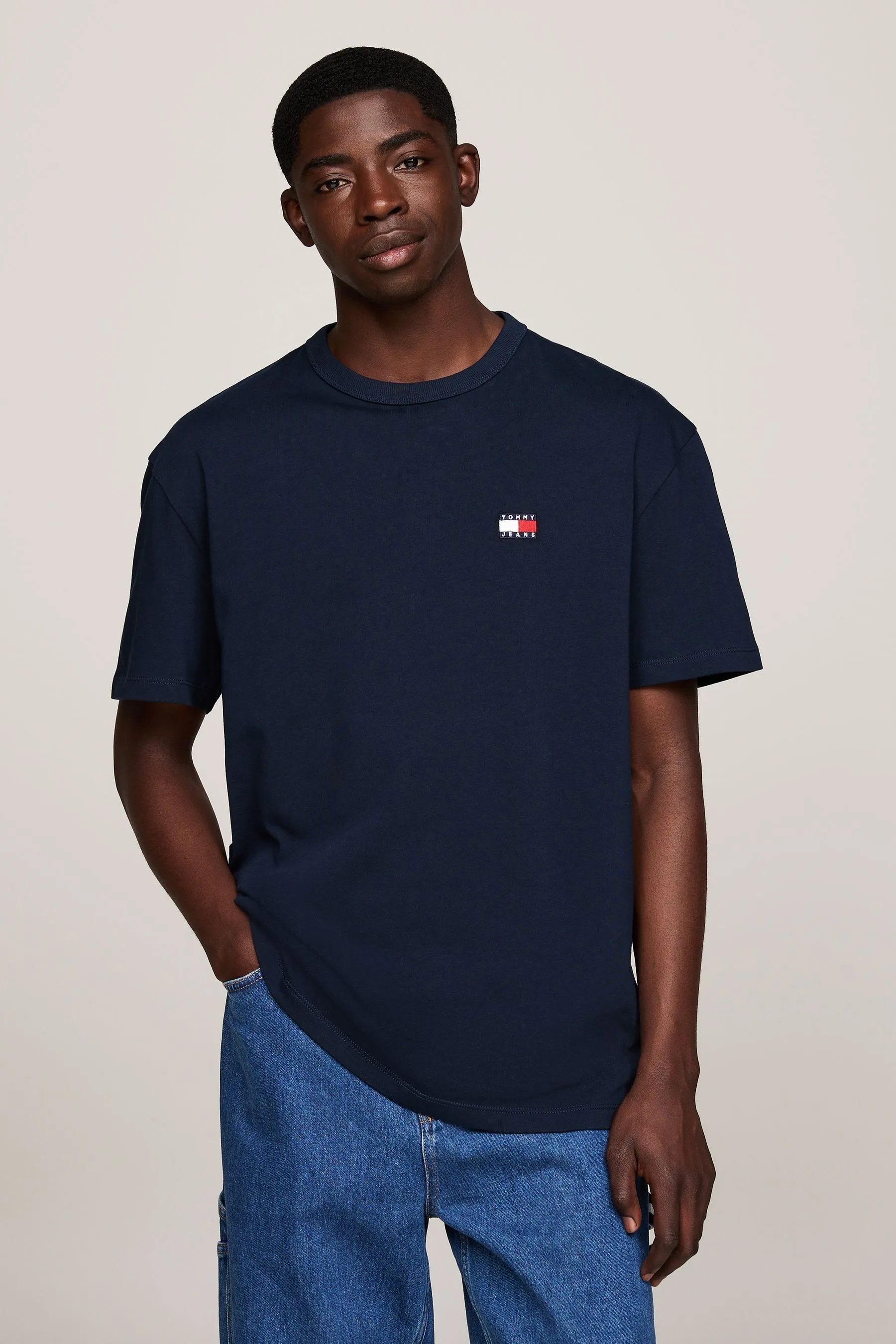 Tommy Jeans Regular - Blu vestibilità Blu - T-shirt con toppe    