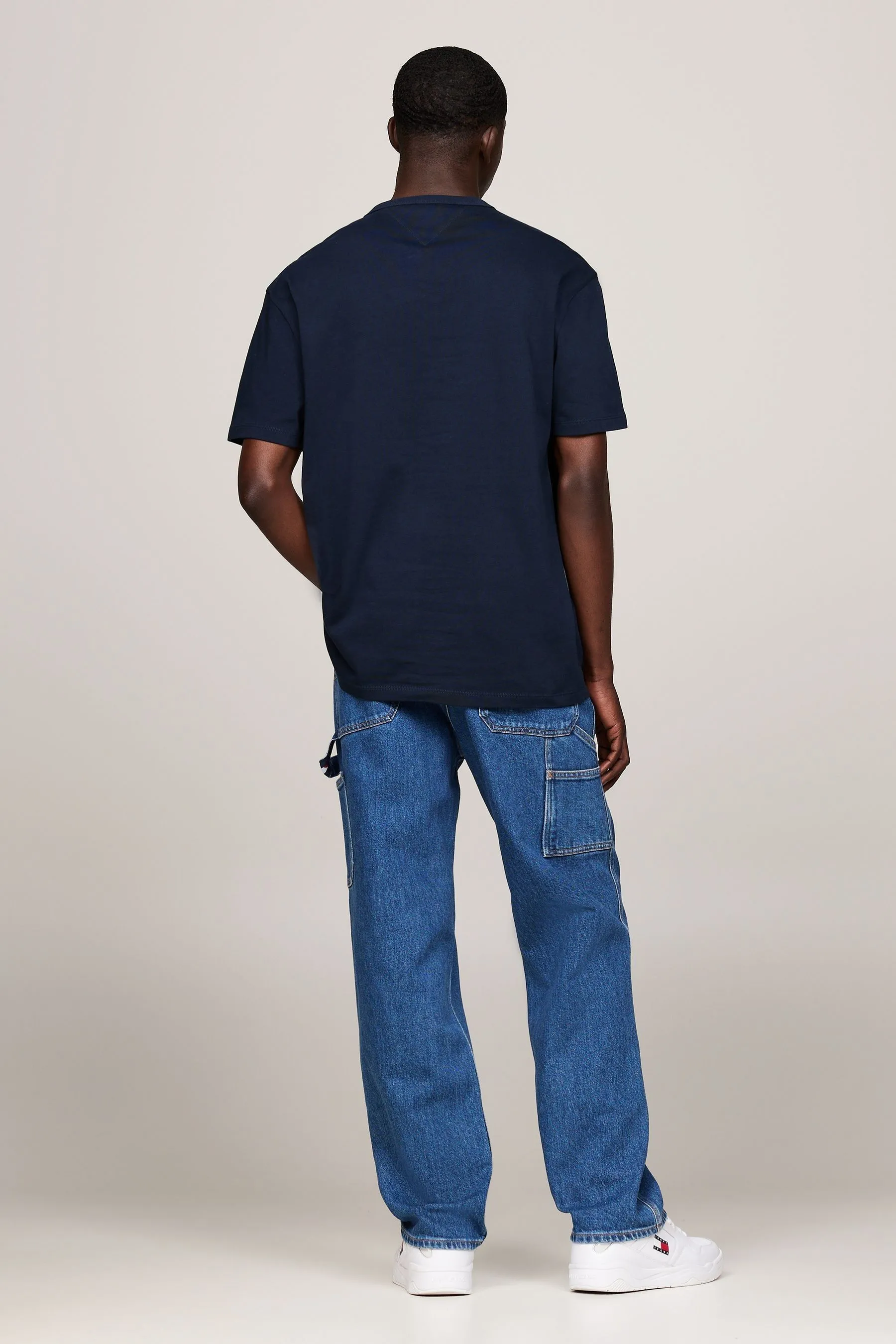 Tommy Jeans Regular - Blu vestibilità Blu - T-shirt con toppe    