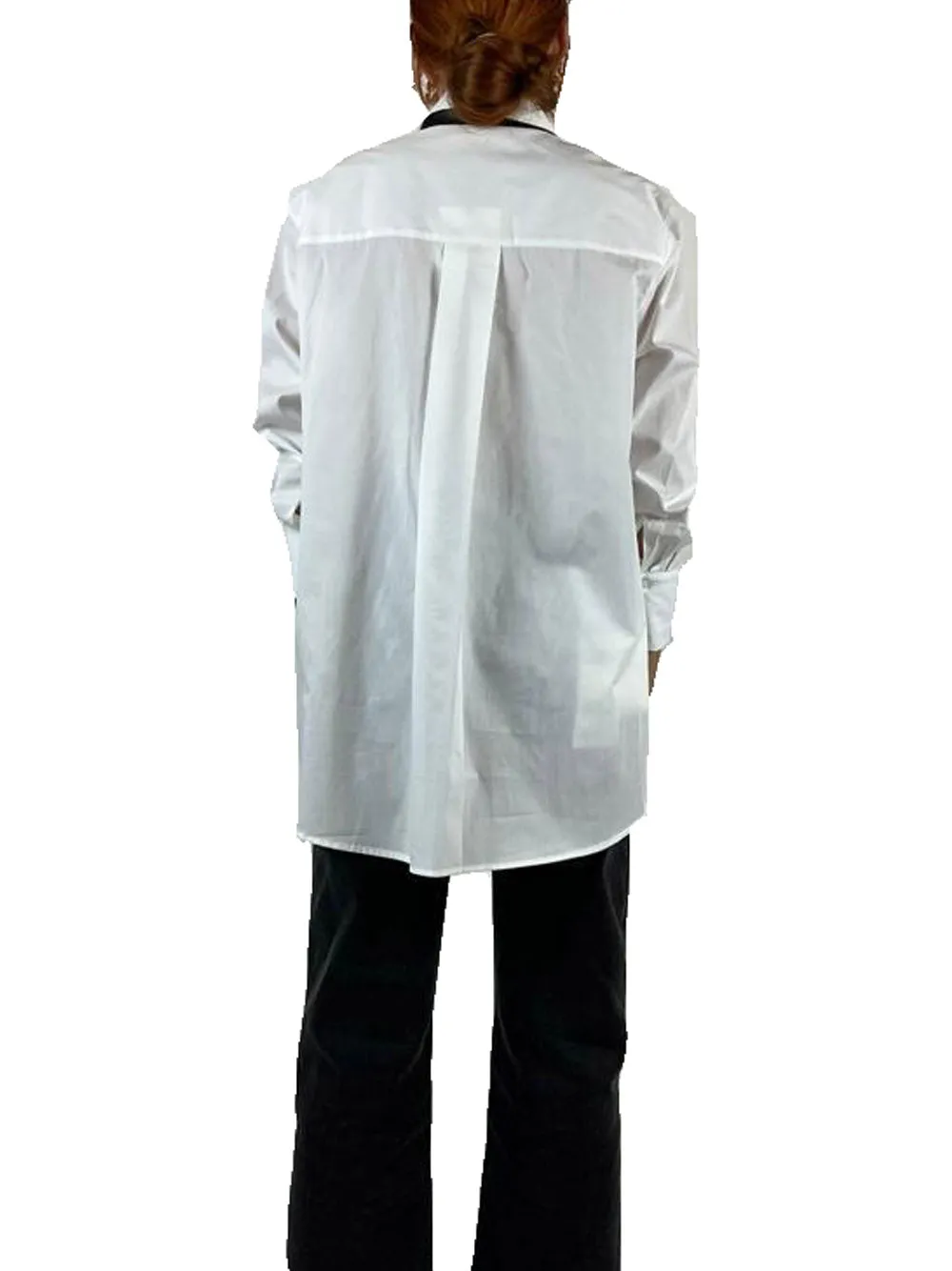 Top Camica Con Cravatta - Bianco e Nero